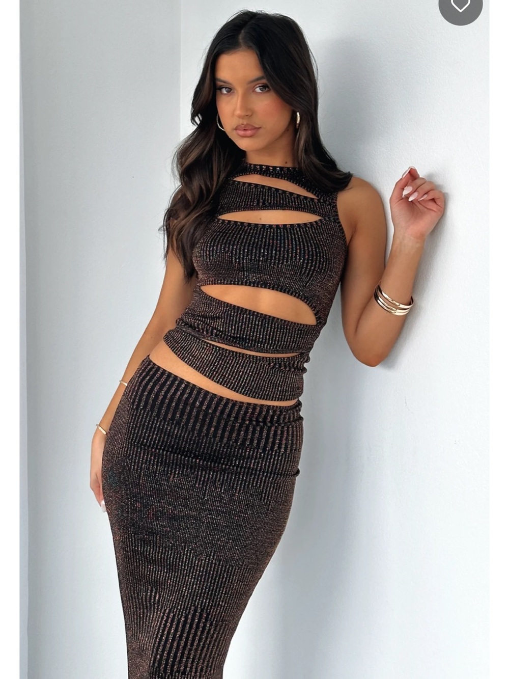 White Fox Less Than Zero Top Bronze $55 Retail